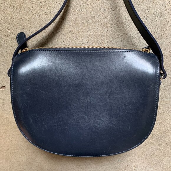 A.P.C. Demi Lune Half Moon Navy Leather Bag - Picture 4 of 4